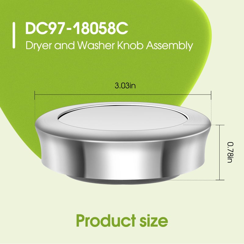 GREALTH Dc97-18058C Control Knob Compatible With Samsung Dryer Or Washer, Knob Assembly Dc67-00680A Dc97-18058A Dc97-18058B Ap6002623 Ps11735268 Eap11735268 - Image 2